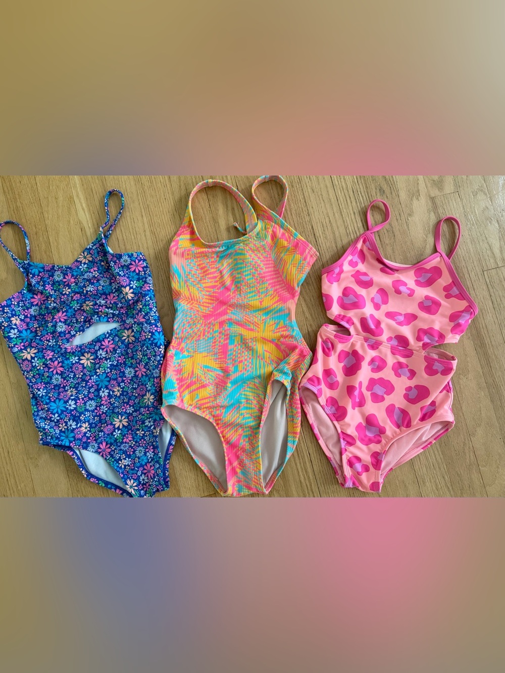 Cat & Jack Kids' Pink Leopard-Print One-Piece Swimsuit